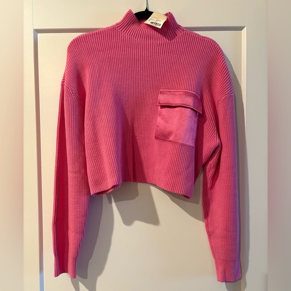 NWT Ser.O.Ya 'Donna' Pink Mid Cropped Sweater Size M - Picture 1 of 3